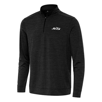 Men's Antigua Heather New York Jets Bright Quarter-Zip Top