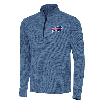 Men's Antigua Heather Navy Buffalo Bills Cause Quarter-Zip Top
