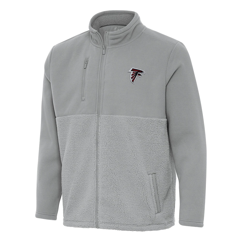 Men's Antigua Gray Atlanta Falcons Daily Fused Full-Zip Jacket