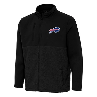 Men's Antigua Black Buffalo Bills Daily Fused Full-Zip Jacket