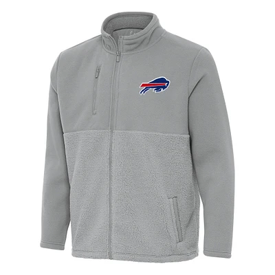 Men's Antigua Gray Buffalo Bills Daily Fused Full-Zip Jacket