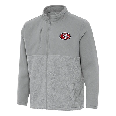 Men's Antigua Gray San Francisco 49ers Daily Fused Full-Zip Jacket