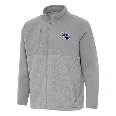 Men's Antigua Gray Tennessee Titans Daily Fused Full-Zip Jacket