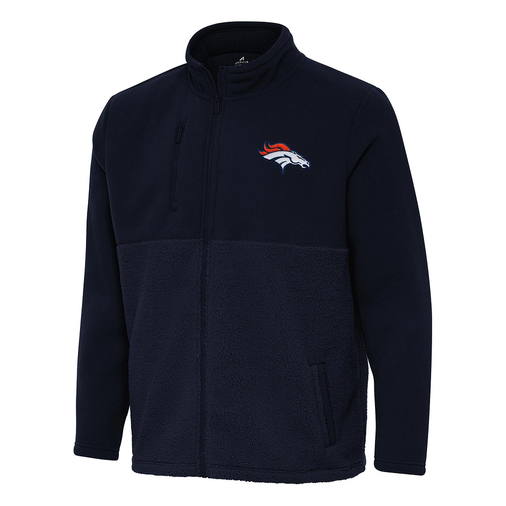 Men's Antigua Navy Denver Broncos Daily Fused Full-Zip Jacket