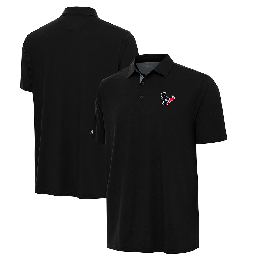 Men's Antigua Black/Gray Houston Texans Era Polo