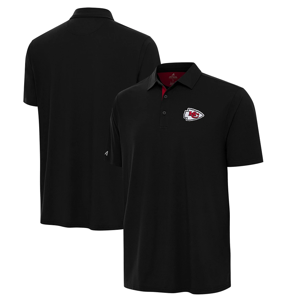Men's Antigua Black/Red Kansas City Chiefs Era Polo