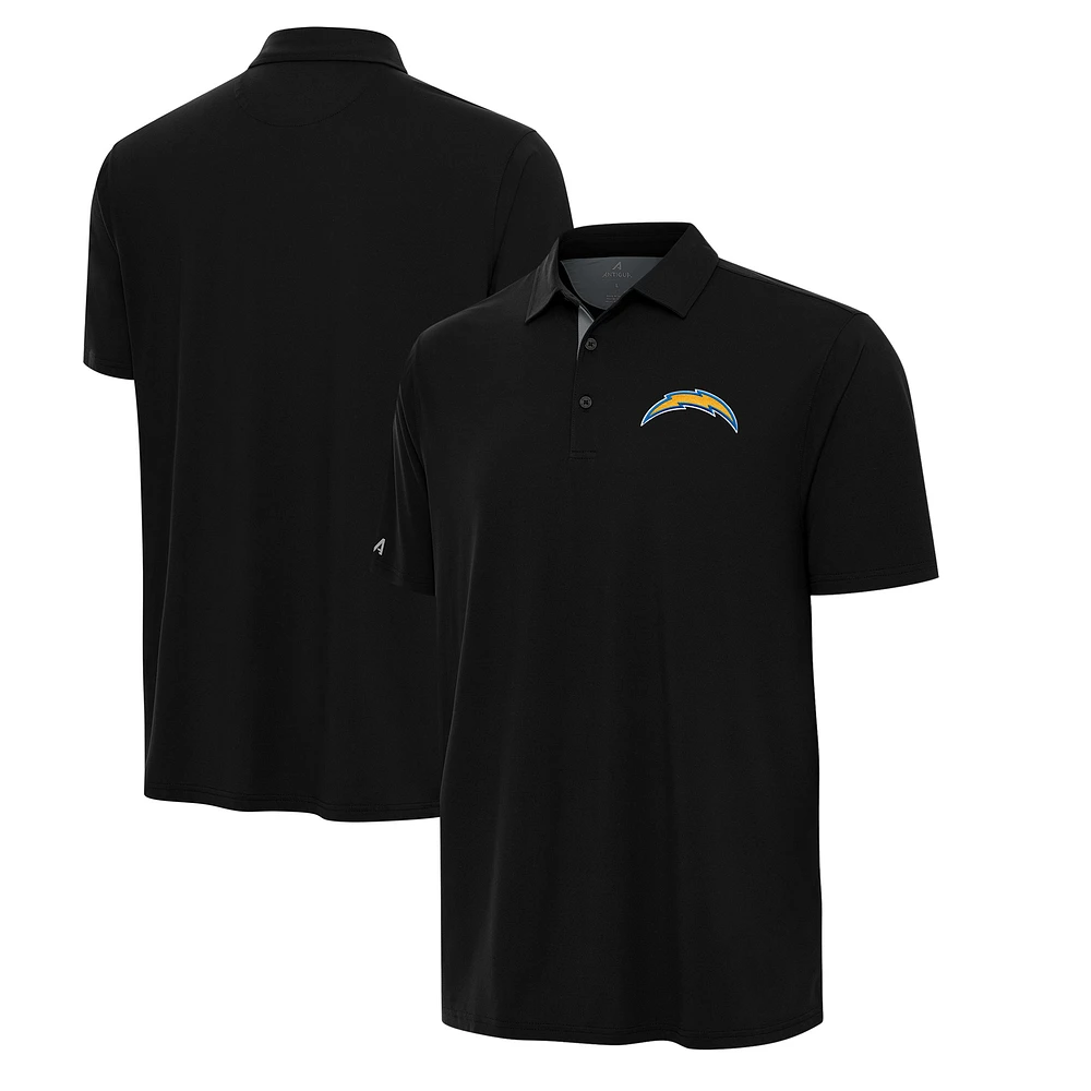 Men's Antigua Black/Gray Los Angeles Chargers Era Polo