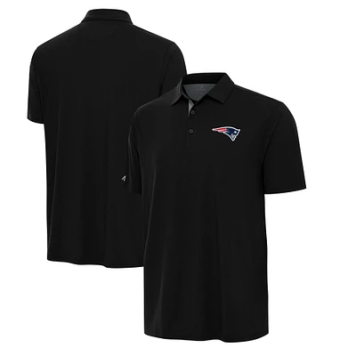 Men's Antigua Black/Gray New England Patriots Era Polo