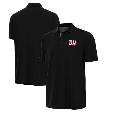 Men's Antigua Black/Gray New York Giants Era Polo