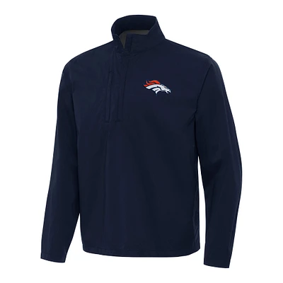 Men's Antigua Navy Denver Broncos Brisk Quarter-Zip Pullover Jacket