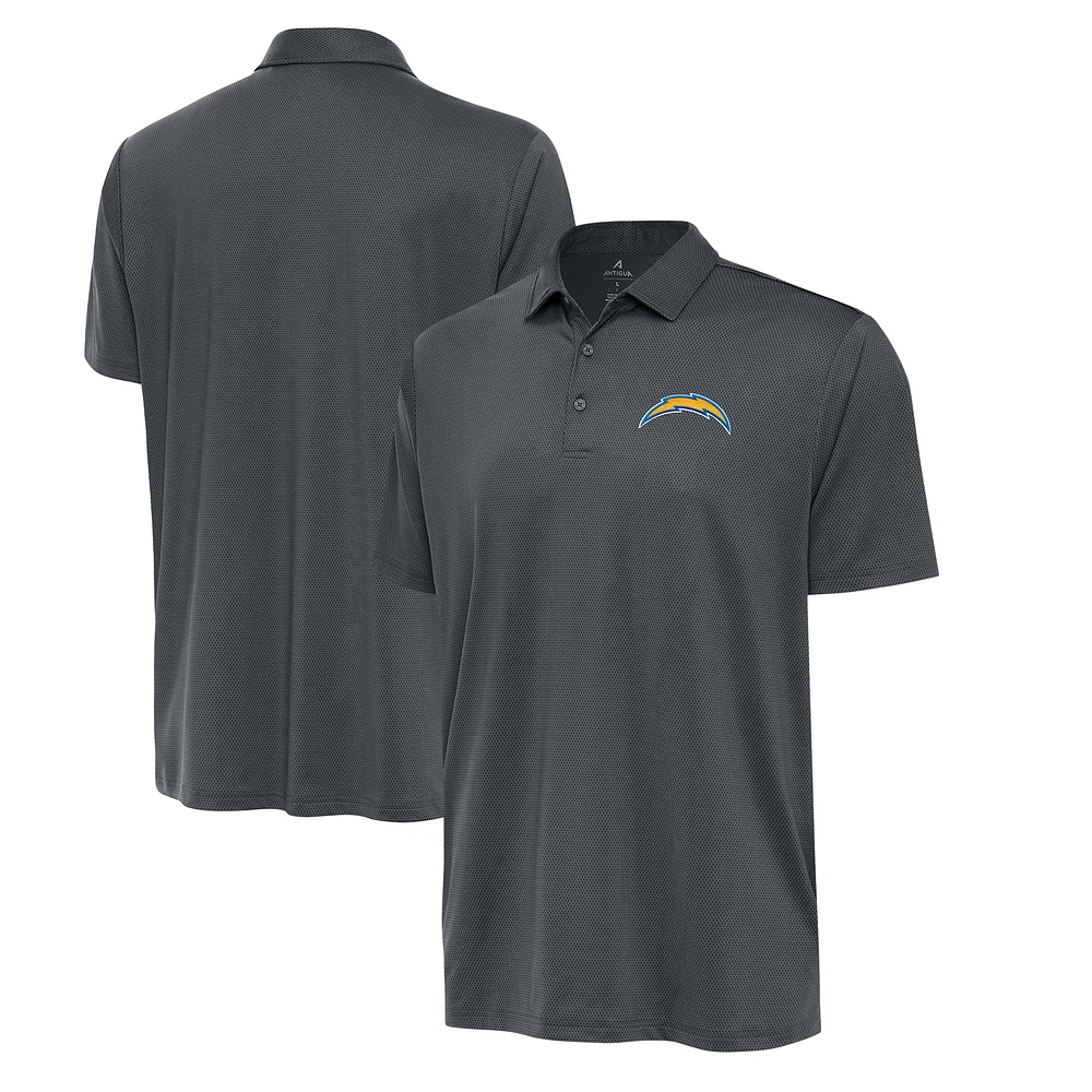 Men's Antigua Pewter Los Angeles Chargers Eclipse Polo