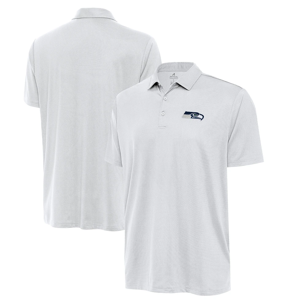 Men's Antigua White Seattle Seahawks Eclipse Polo