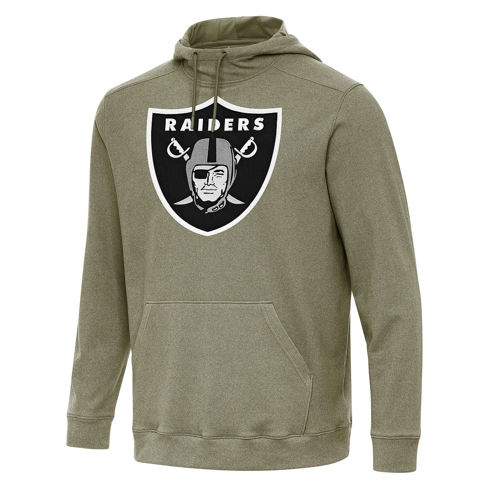 Men's Antigua Olive Las Vegas Raiders Cloud Pullover Hoodie