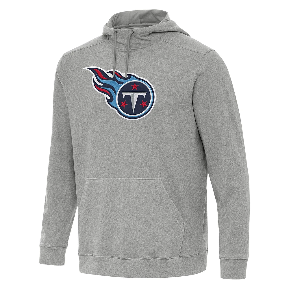 Men's Antigua Heather Gray Tennessee Titans Cloud Pullover Hoodie