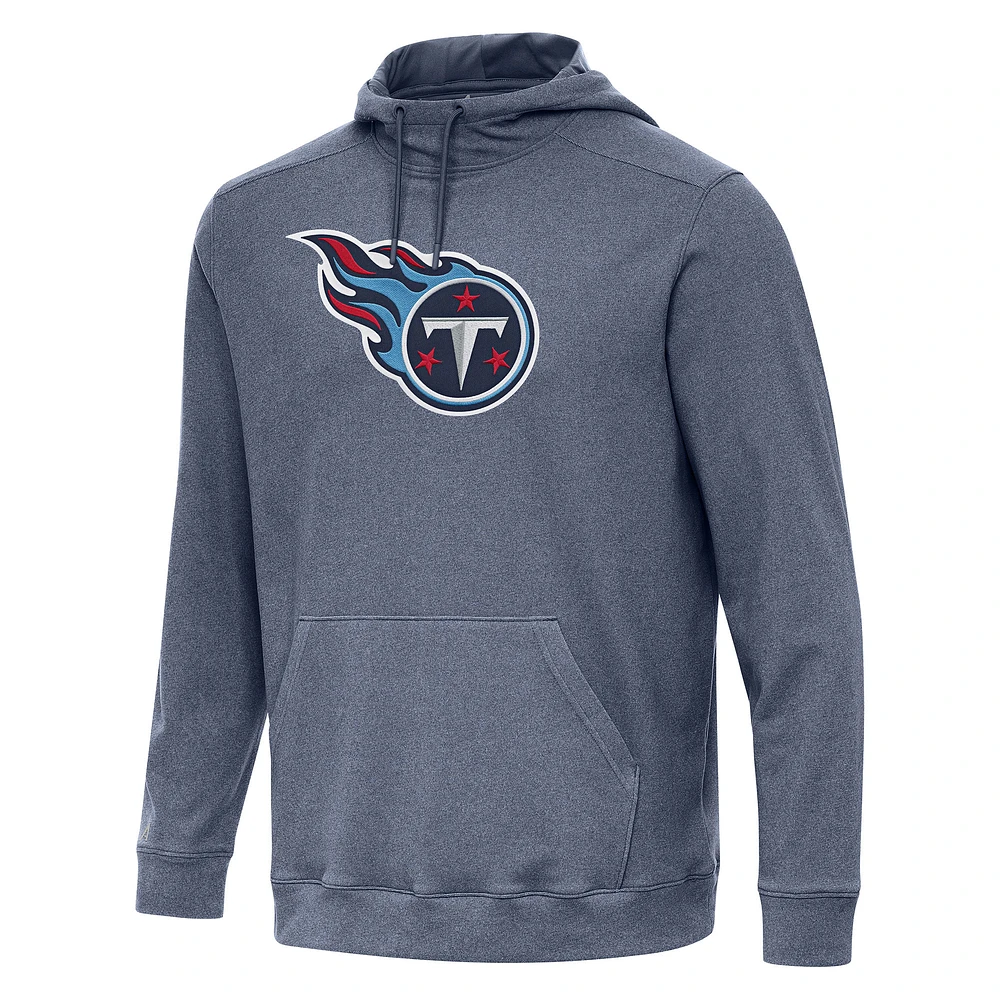 Men's Antigua Heather Navy Tennessee Titans Cloud Pullover Hoodie