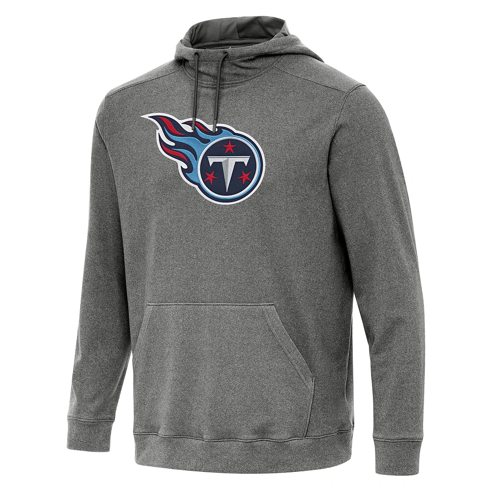Men's Antigua Heather Black Tennessee Titans Cloud Pullover Hoodie