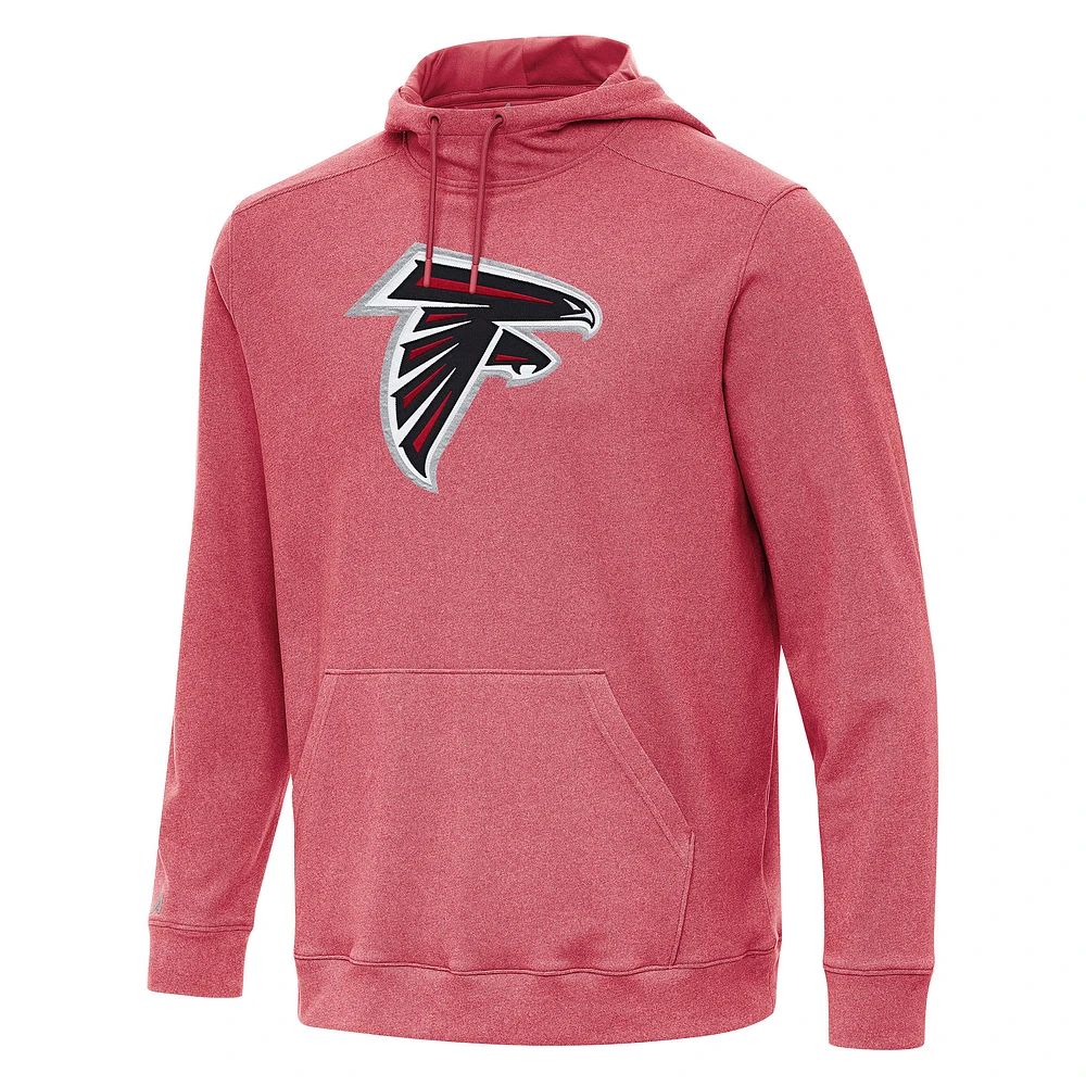 Men's Antigua Heather Red Atlanta Falcons Cloud Pullover Hoodie