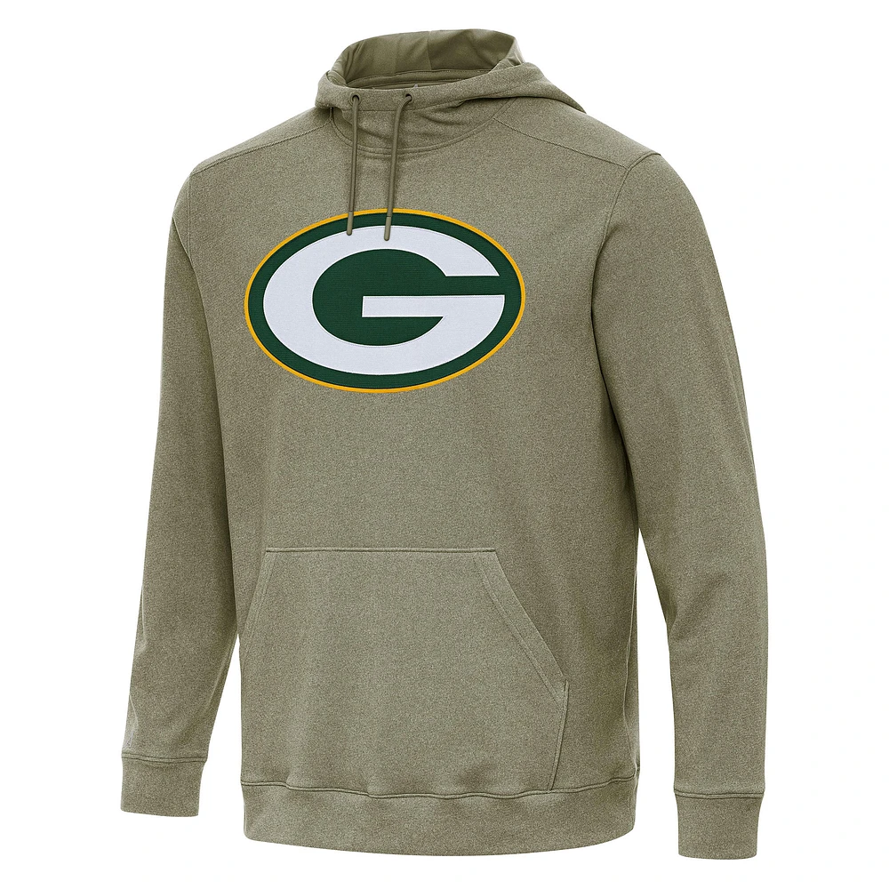 Men's Antigua Olive Green Bay Packers Cloud Pullover Hoodie