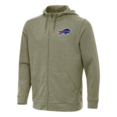 Men's Antigua Olive Buffalo Bills Effortless Full-Zip Hoodie