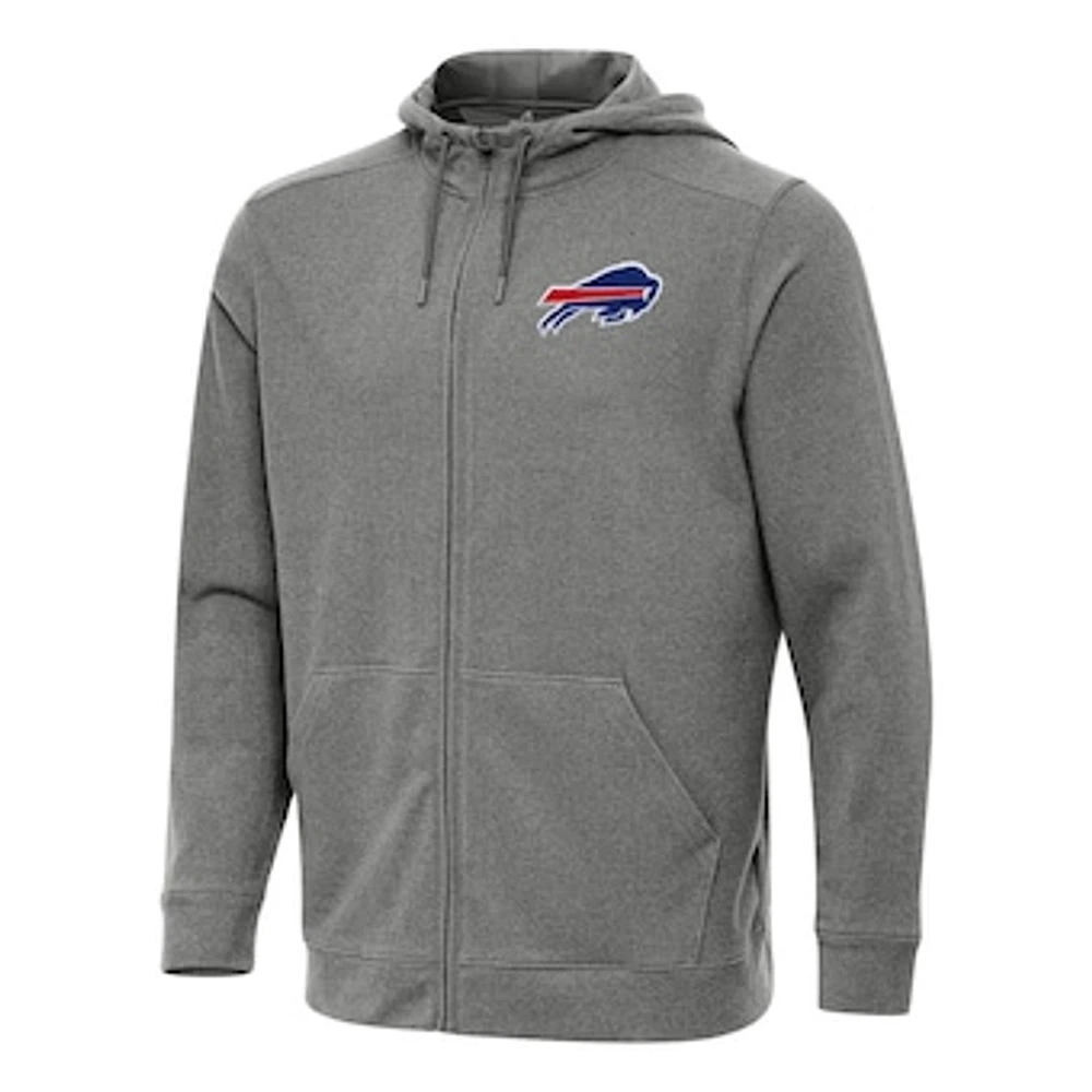 Men's Antigua Heather Buffalo Bills Effortless Full-Zip Hoodie