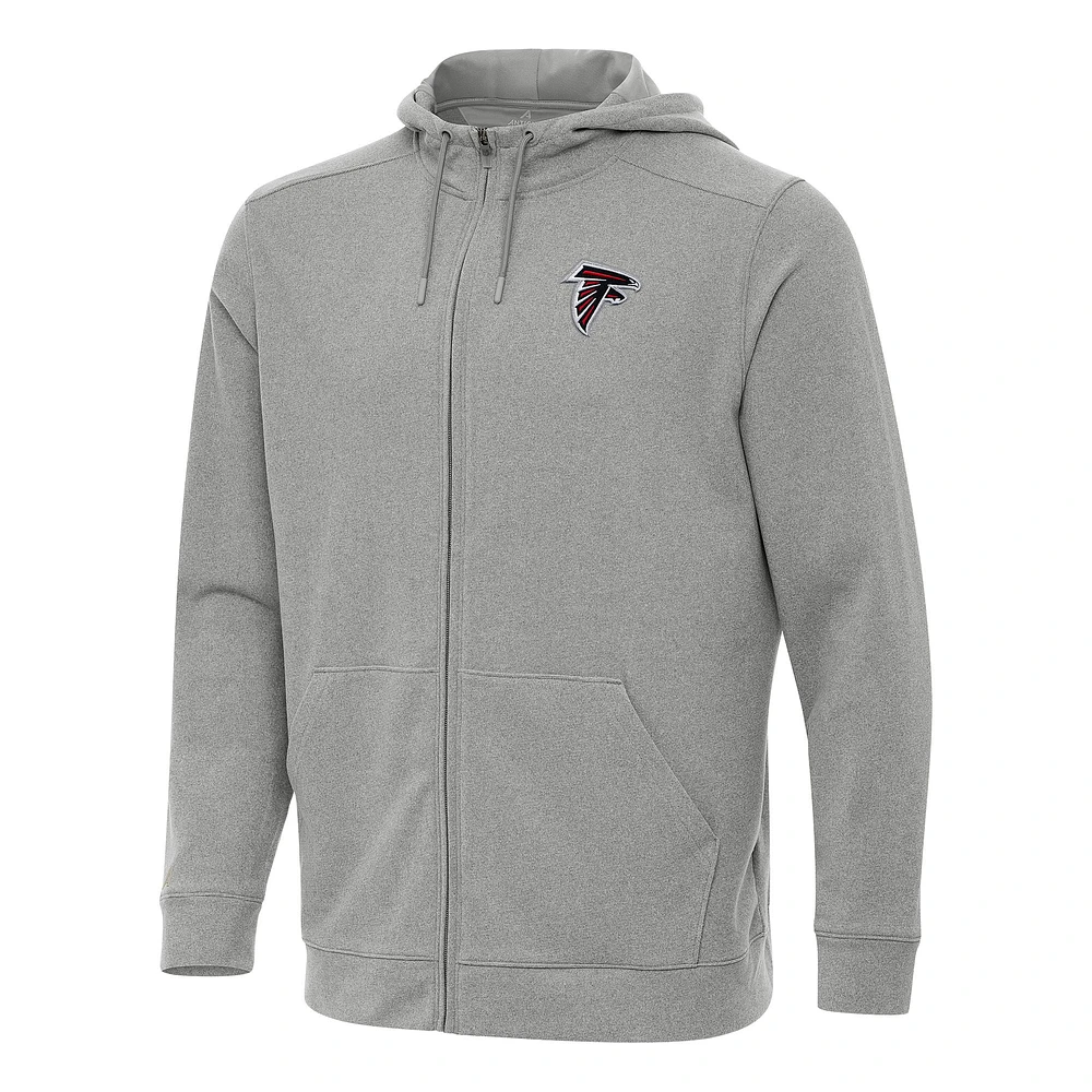 Men's Antigua Heather Atlanta Falcons Effortless Full-Zip Hoodie