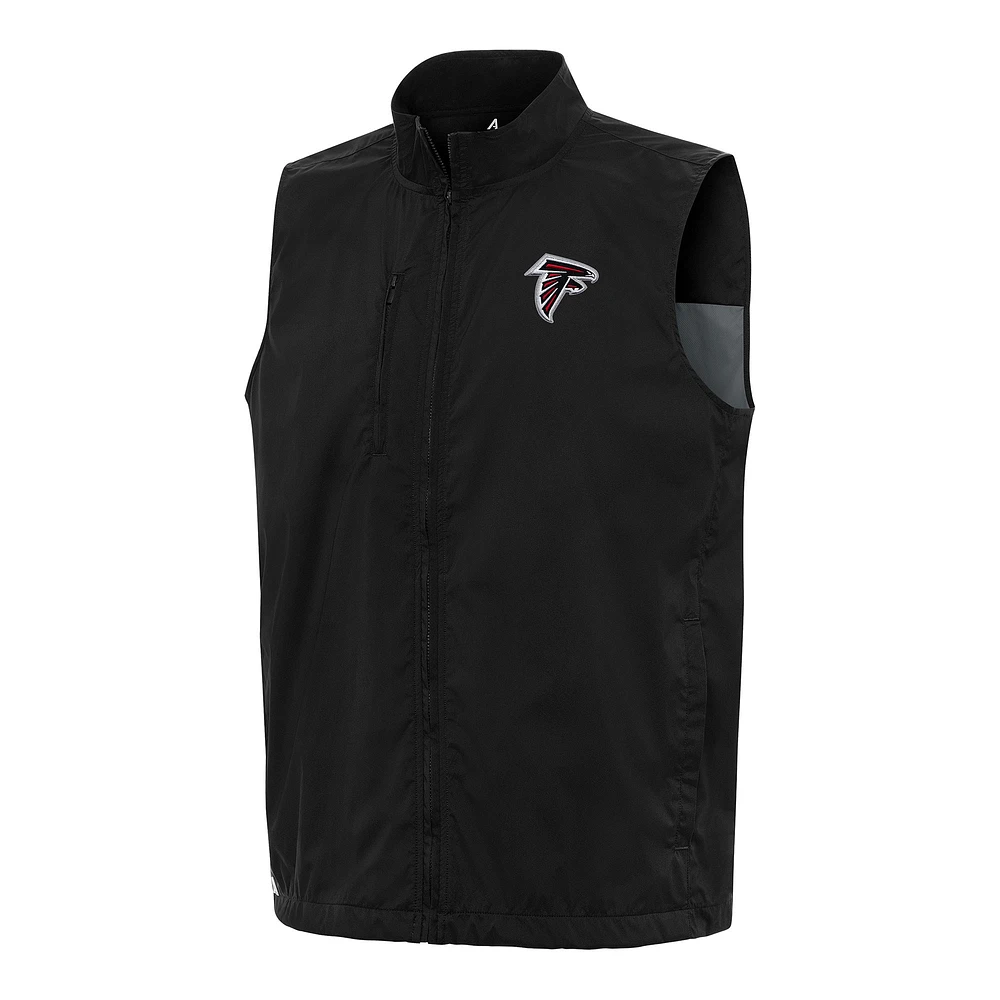 Men's Antigua Black Atlanta Falcons Brisk Full-Zip Vest
