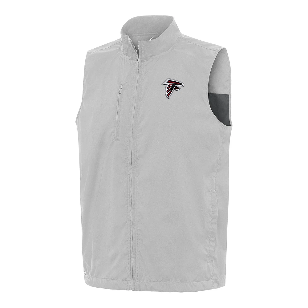 Men's Antigua Gray Atlanta Falcons Brisk Full-Zip Vest