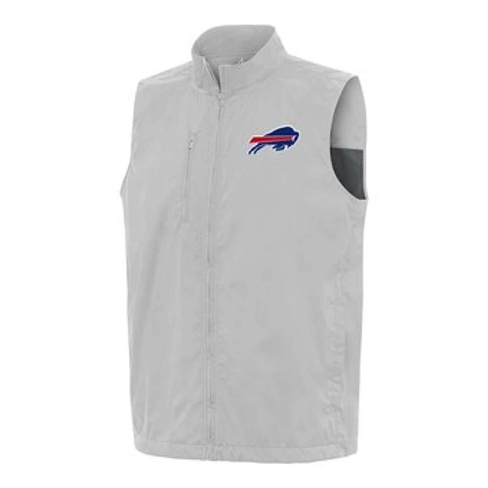 Men's Antigua Gray Buffalo Bills Brisk Full-Zip Vest