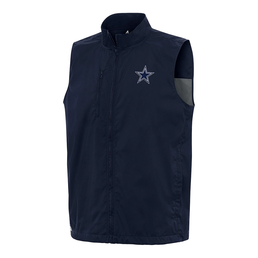 Men's Antigua Navy Dallas Cowboys Brisk Full-Zip Vest