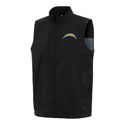 Men's Antigua Black Los Angeles Chargers Brisk Full-Zip Vest