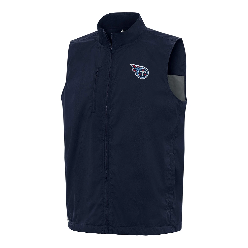 Men's Antigua Navy Tennessee Titans Brisk Full-Zip Vest
