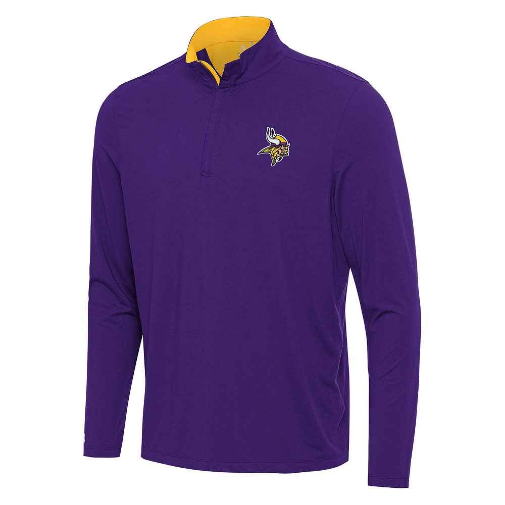 Men's Antigua /Gold Minnesota Vikings Content Quarter-Zip Pullover Top