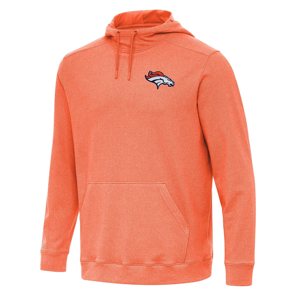 Men's Antigua Heather Orange Denver Broncos Cloud Pullover Hoodie