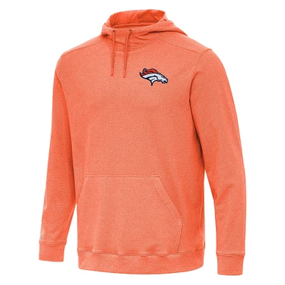 Men's Antigua Heather Orange Denver Broncos Cloud Pullover Hoodie