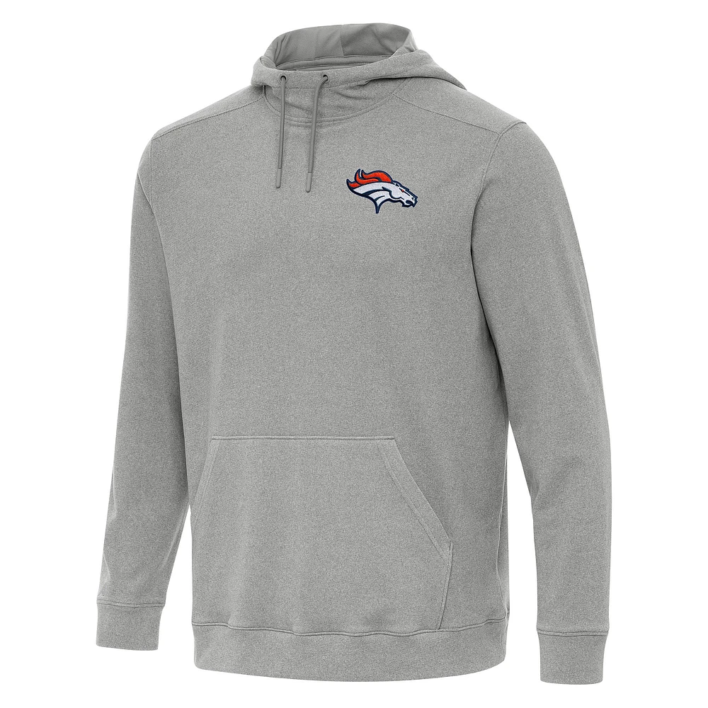 Men's Antigua Heather Denver Broncos Cloud Pullover Hoodie