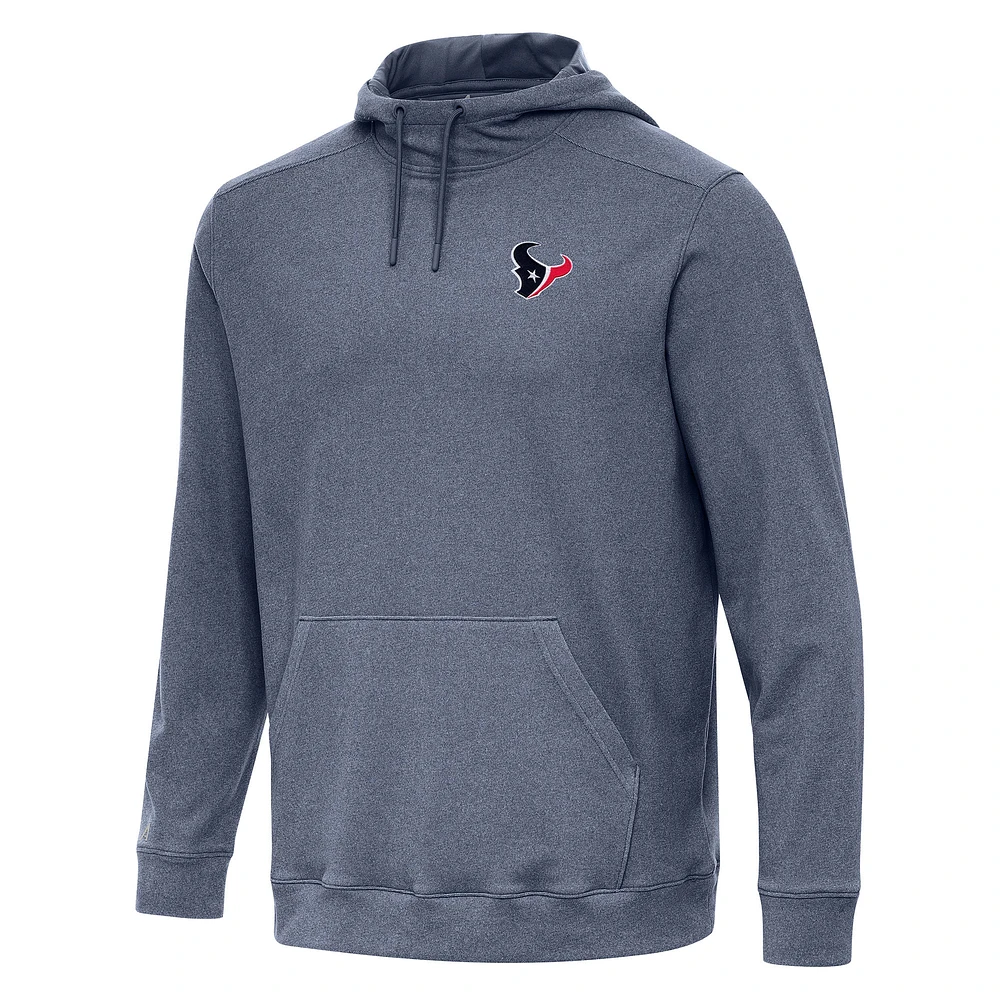 Men's Antigua Heather Navy Houston Texans Cloud Pullover Hoodie