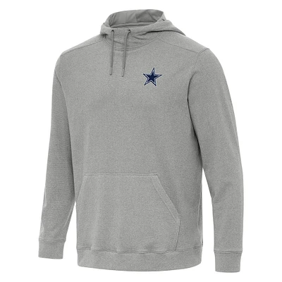 Men's Antigua Heather Gray Dallas Cowboys Cloud Pullover Hoodie