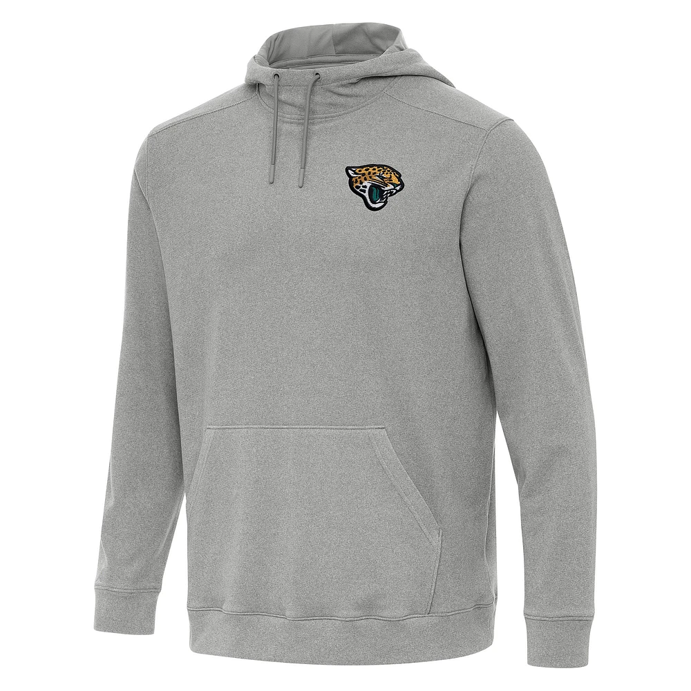 Men's Antigua Heather Gray Jacksonville Jaguars Cloud Pullover Hoodie