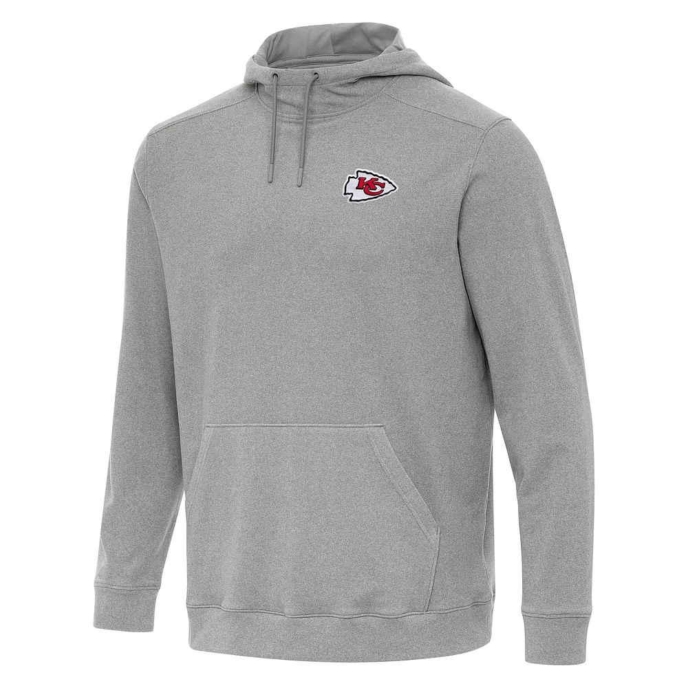 Men's Antigua Heather Kansas City Chiefs Cloud Pullover Hoodie