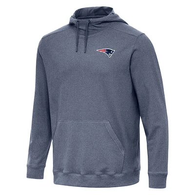 Men's Antigua Heather Navy New England Patriots Cloud Pullover Hoodie