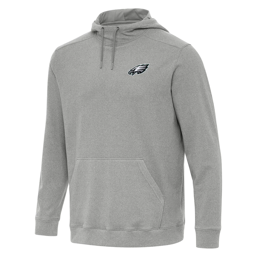 Men's Antigua Heather Philadelphia Eagles Cloud Pullover Hoodie