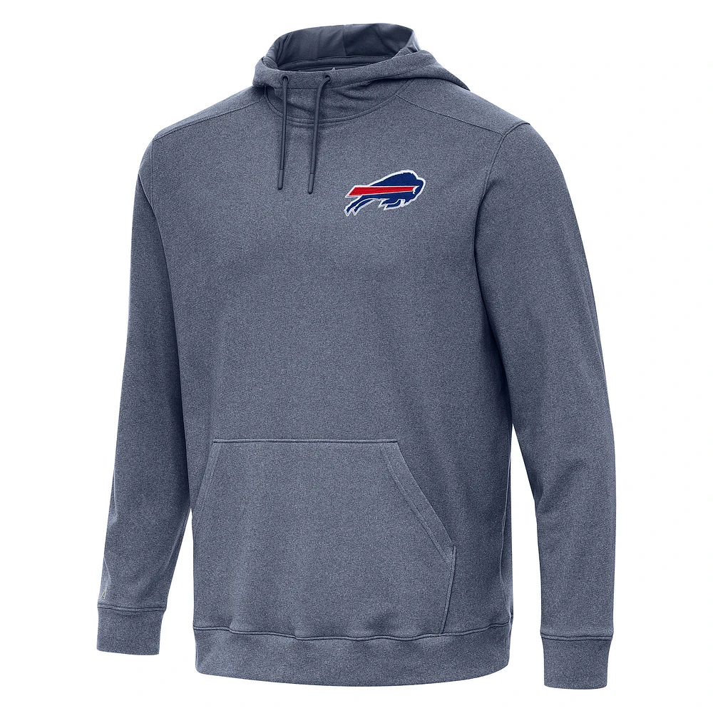 Men's Antigua Heather Navy Buffalo Bills Cloud Pullover Hoodie
