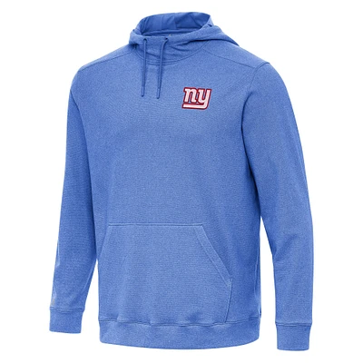 Men's Antigua Heather Royal New York Giants Cloud Pullover Hoodie