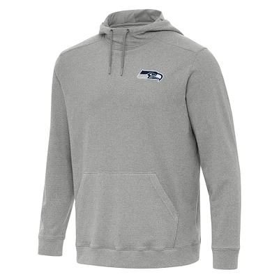 Men's Antigua Heather Gray Seattle Seahawks Cloud Pullover Hoodie