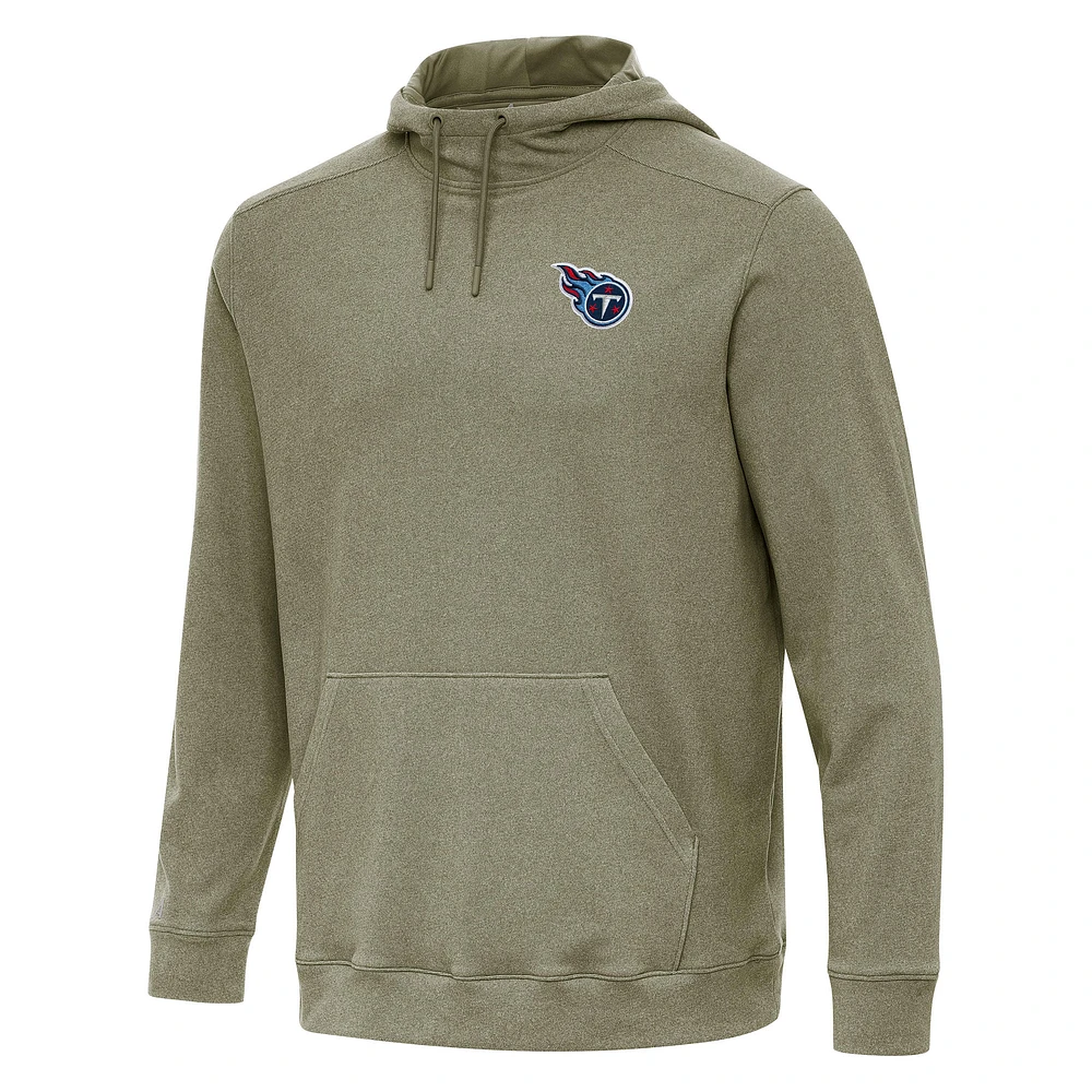 Men's Antigua Olive Tennessee Titans Cloud Pullover Hoodie