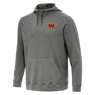 Men's Antigua Heather Black Washington Commanders Cloud Pullover Hoodie