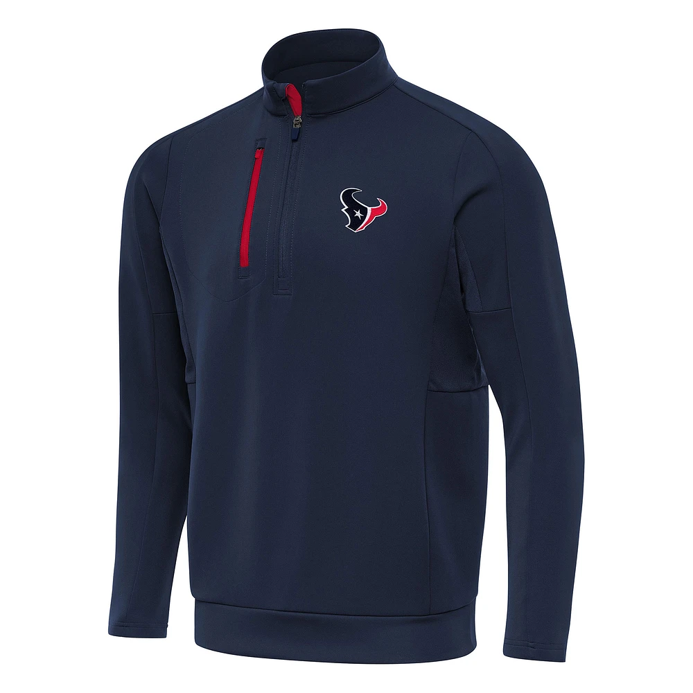 Men's Antigua Navy Houston Texans Generation Quarter-Zip Pullover Top