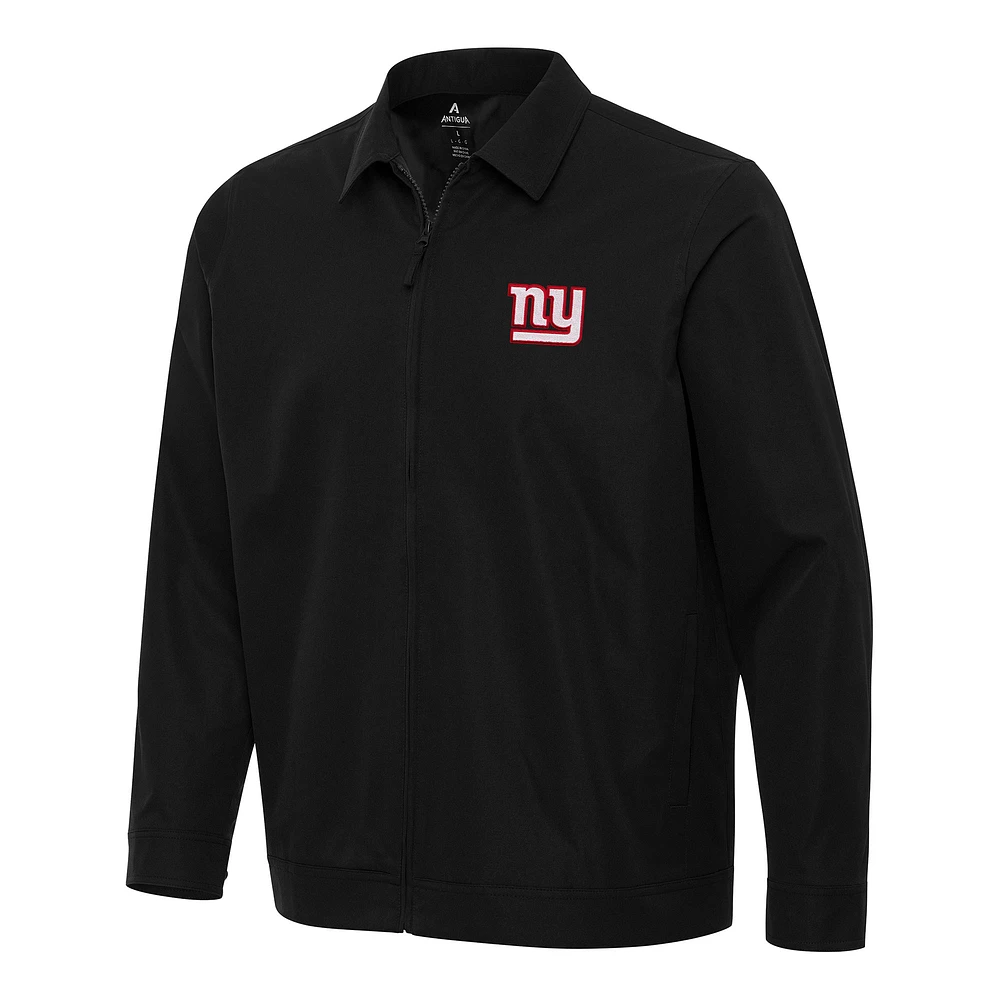 Men's Antigua Black New York Giants Pivot Full-Zip Jacket