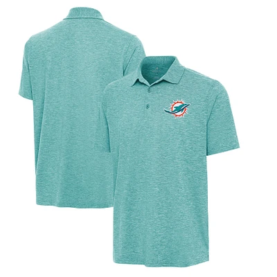 Men's Antigua Heather Aqua Miami Dolphins Par 3 Polo
