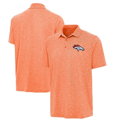 Men's Antigua Heather Orange Denver Broncos Par 3 Polo